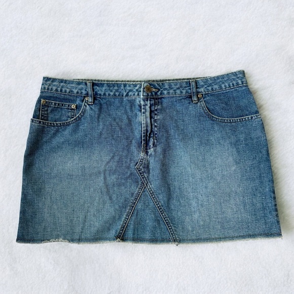 Aeropostale Jean Skirt VINTAGE Y2K Women’s 13/14 Low Rise Mini Blue Denim EUC - Picture 1 of 8
